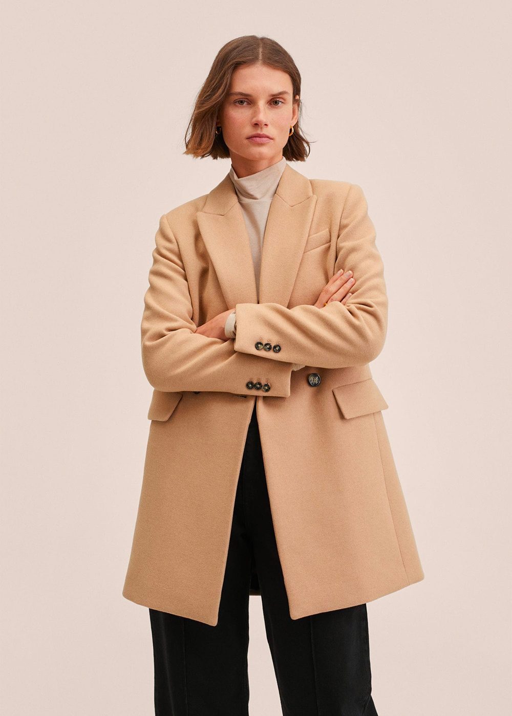 Blazer with rolled-up sleeves